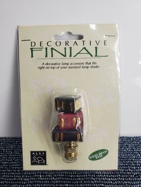 Lamp Shade Finial Stack Of Books Topper Brass  Vintage (NAV1)